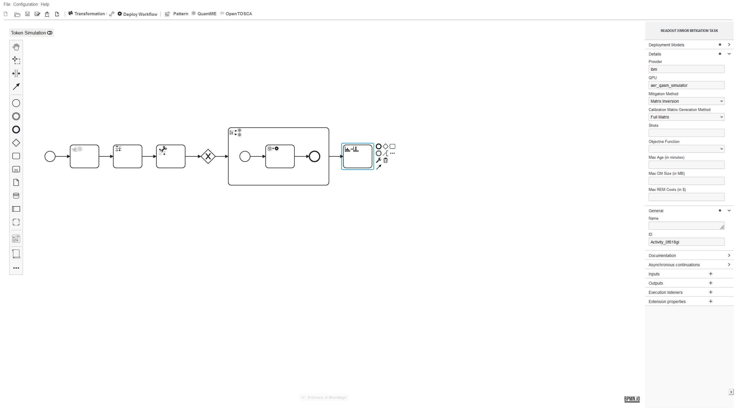 Modeler Configure Readout Error Mitigation