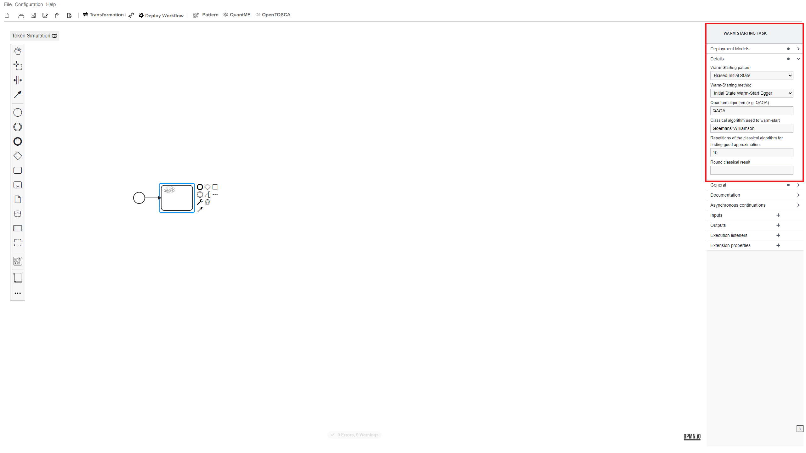 Modeler Configure Warm-Start