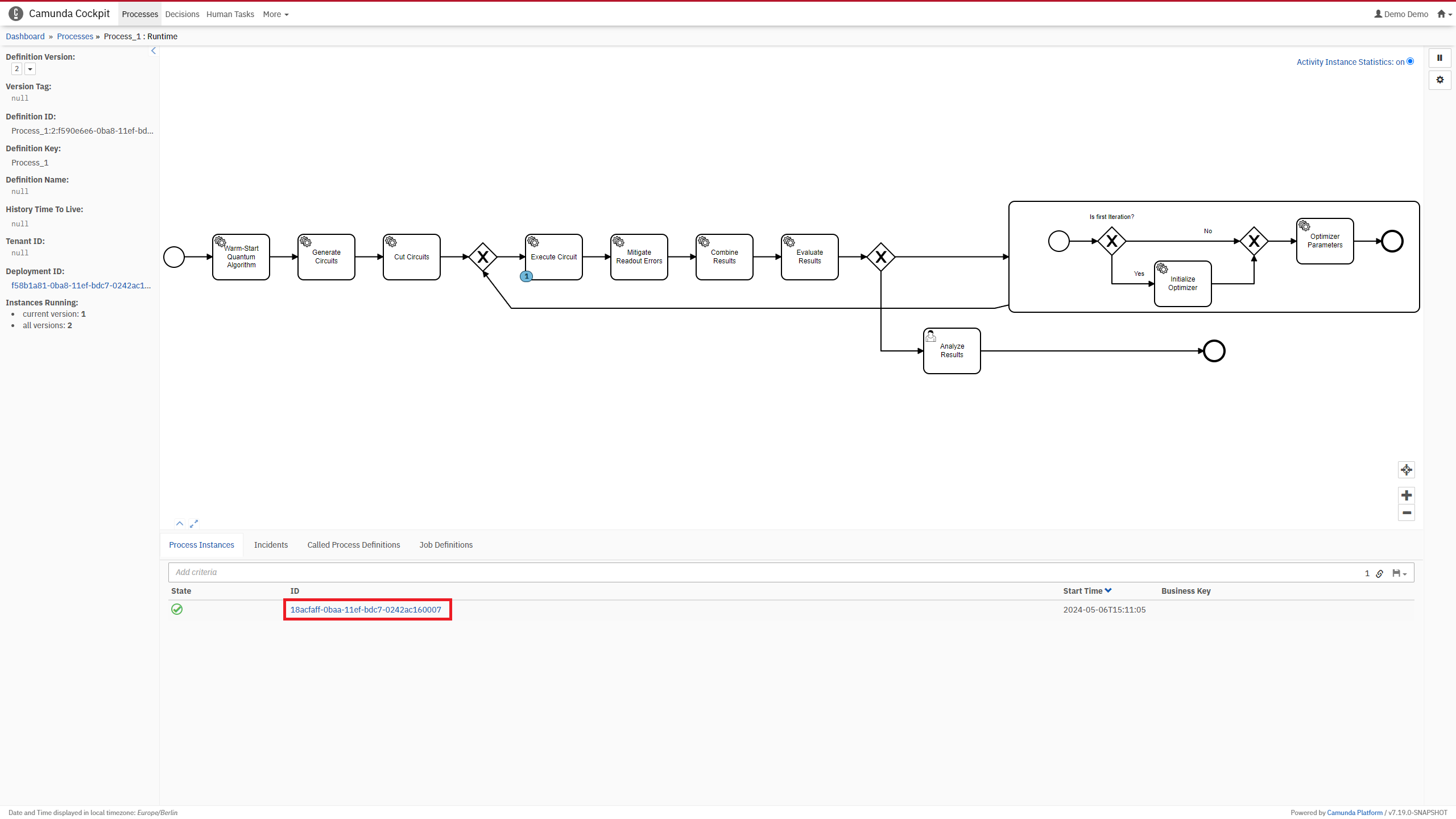 Camunda Select Instance